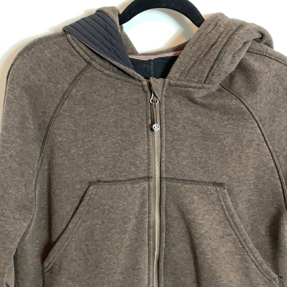 Lululemon Long & Short Of It Jacket Heathered Bark Chocolate Size 8 - Picture 7 of 16